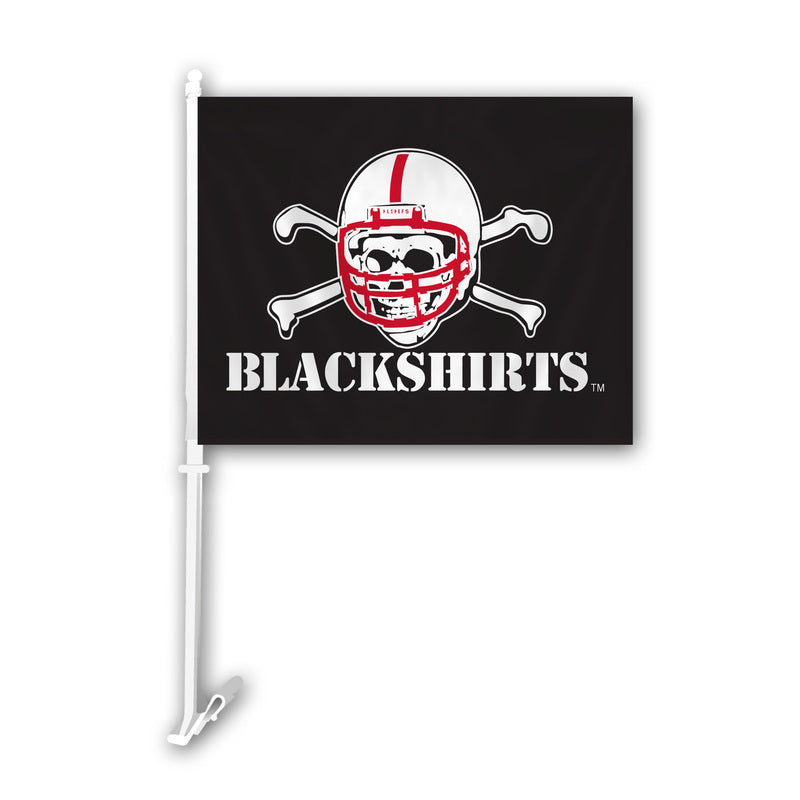 Nebraska Cornhuskers Flag Car Style Blackshirts Design
