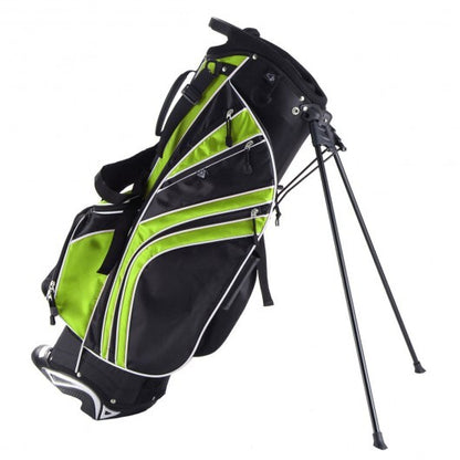 Golf Stand Cart Bag with 6-Way Divider Carry Pockets-Green - Color: Green