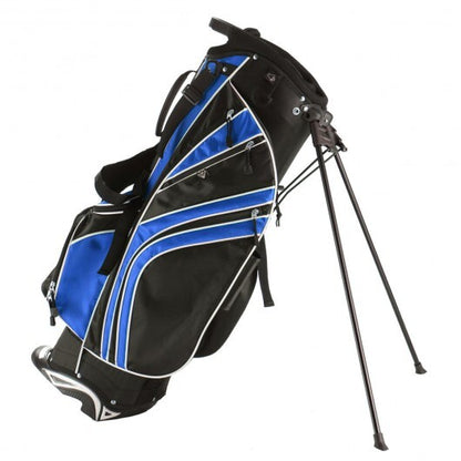 Golf Stand Cart Bag with 6-Way Divider Carry Pockets-Blue - Color: Blue