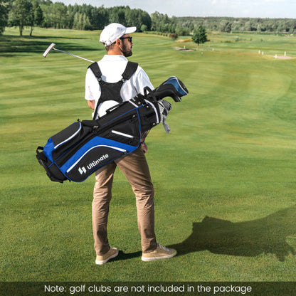 Lightweight Golf Stand Bag with 14 Way Top Dividers and 6 Pockets-Blue - Color: Blue